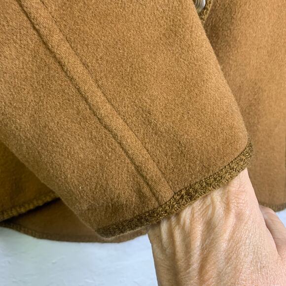 J. JILL Jacket Blazer M Asymmetrical 3 Button Wool Blend Oversized Collar Unline - Picture 9 of 14